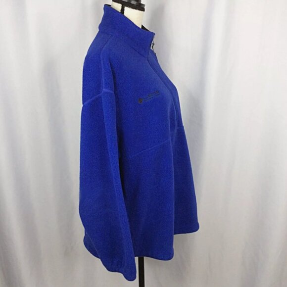 Vintage Columbia Fleece 1/4 Zip Jacket Womens Medium Sweatshirt Pullover Blue - Picture 2 of 6